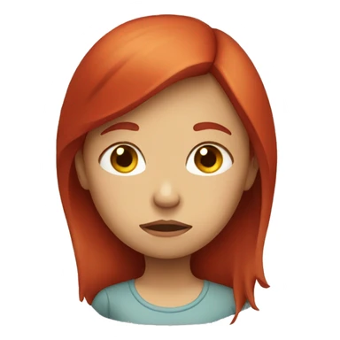 Girl with red hair and sad face  sticker