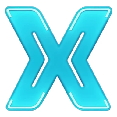 futuristic minimalistic emoji icon, letters "N" formed by three glowing digital lines representing Storm, Atom and NoizeGames, neon purple (#8B5CF6) and cyan (#00E0FF) on dark background, modern tech style, 1:1 aspect ratio sticker