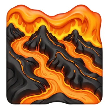 create an emoji of a little lava flow, no face just the lava, no volcano, something like a stain sticker