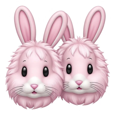 light pink bunny slippers with a fluffy tail sticker