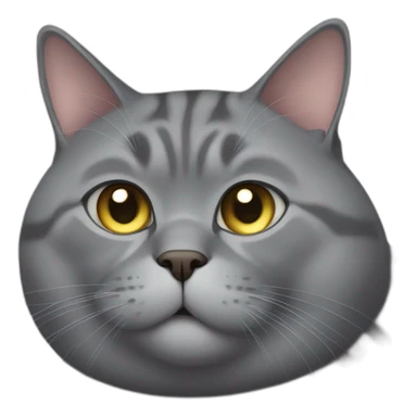 Obese grey cat sticker