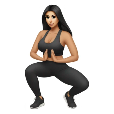 Kim K squatting  in yoga pants sticker