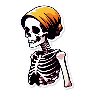Woman skeleton  sticker