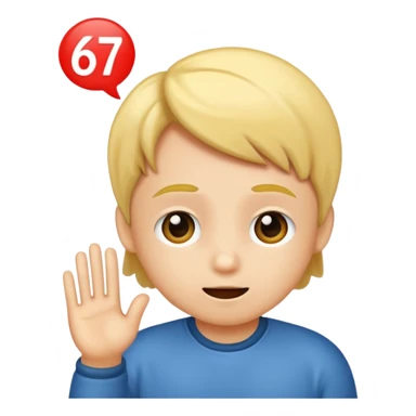 A kid saying 67 sticker
