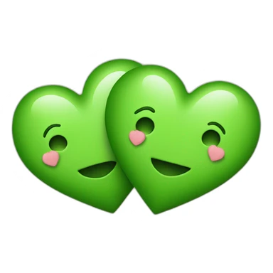 Two-Green-heart-with-love sticker