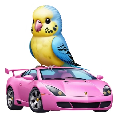 budgie on pink lamborghini pink sticker