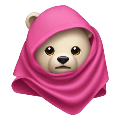 Oso con manta rosa por encima tipo capa sticker