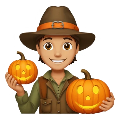 Hunter With Jack o Lantern sticker