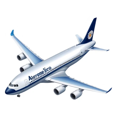 Aeromexico airplane with blue and silver colors sticker