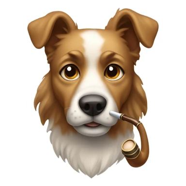 Dog smoking pipe sticker