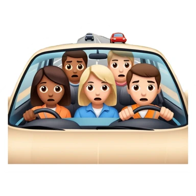 people looking scared driving in bad neighborhoods  sticker