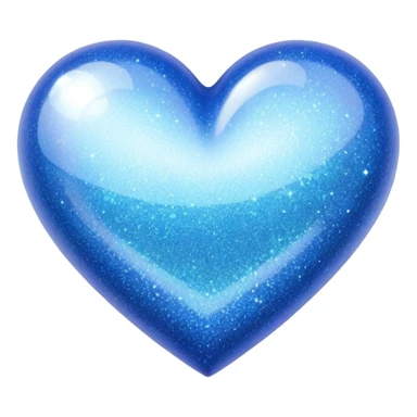 Blue glitter heart sticker