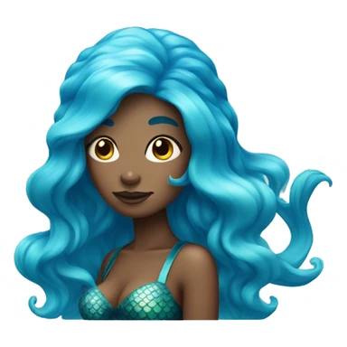 Blue hair mermaid sticker