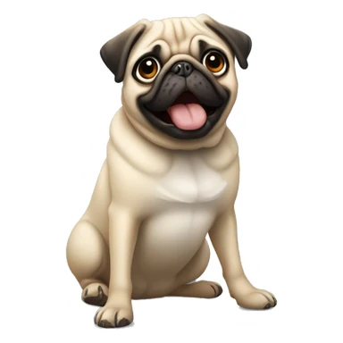 pug doing a blep sticker