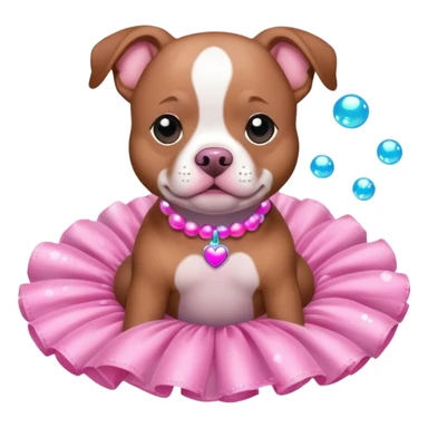 Pibble in a tutu , surrounded by bubbles  sticker