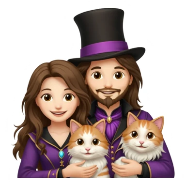 LonfGmagician couple and their pet cat sticker