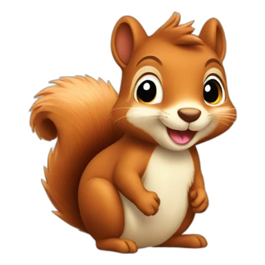 A squirrel with many hearth  sticker