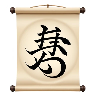Japanese calligraphy scroll sticker
