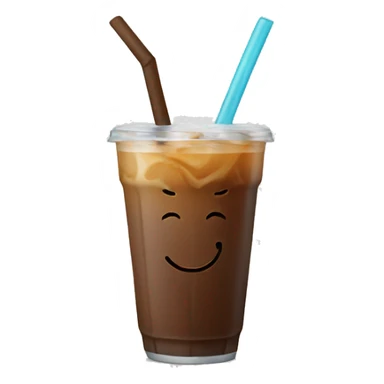 iced coffee with straw sticker