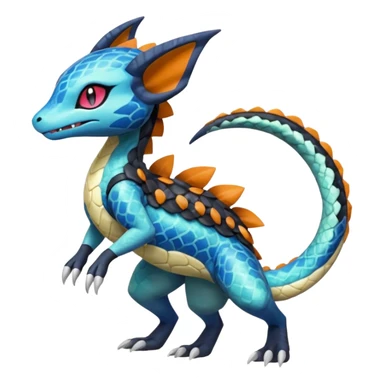 Meloetta-Dewott-Salandit-Nargacuga-Pokémon-Fakémon-fusion-hybrid-creature sticker