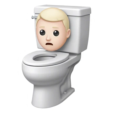 Toilet with a head coming out of it sticker