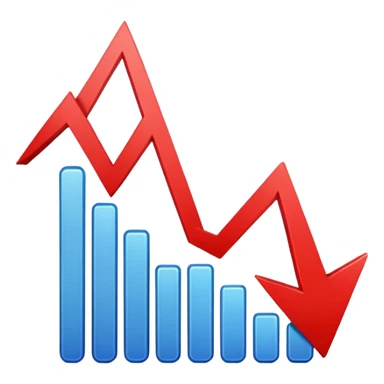graph with line going down and the line being red sticker