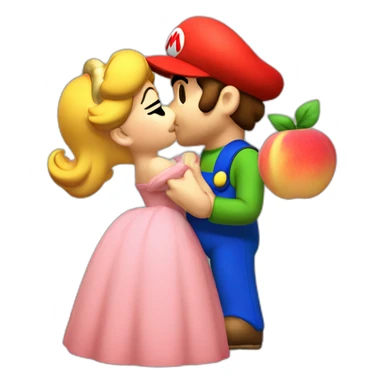 Mario kissing peach sticker