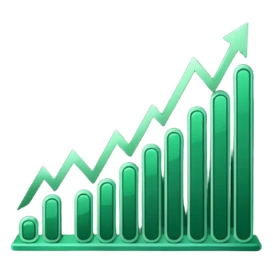 dark green growth graph sticker