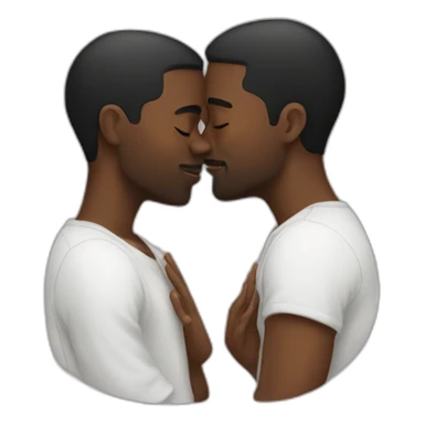 Black men kissing sticker