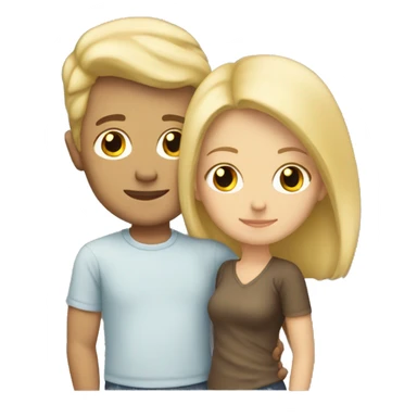 blonde man and blonde woman cuddling sticker