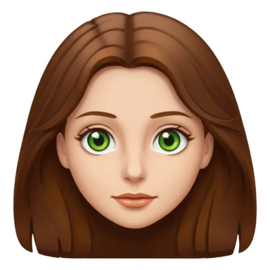 brown hair hazel green eyed woman with long hair  sticker