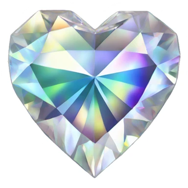 Heart shaped 56-carat iridescent diamond cluster sticker