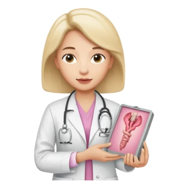  androgynous radiologist holding an image of the uterus sticker