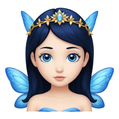 blue fairy with black hair and blue eyes sticker