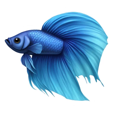 Blue betta fish spikey fins sticker