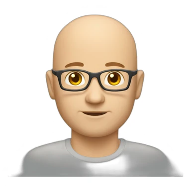 european bald software developer sticker