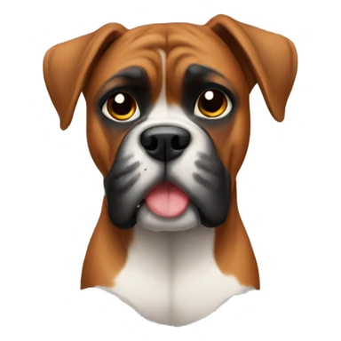 boxer dog in love sticker