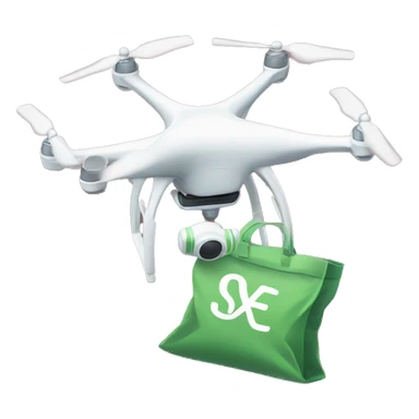 a drone with a bag of money sticker