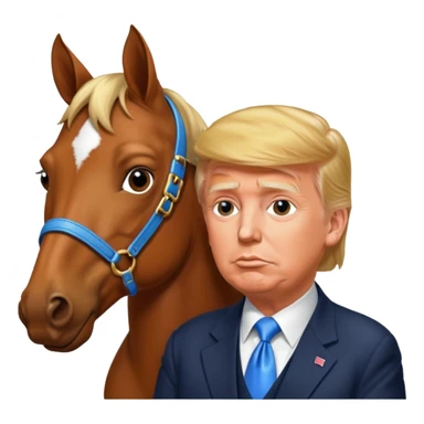 Donald trump kissing a horse named bubba ( the name bubba on its collar) sticker