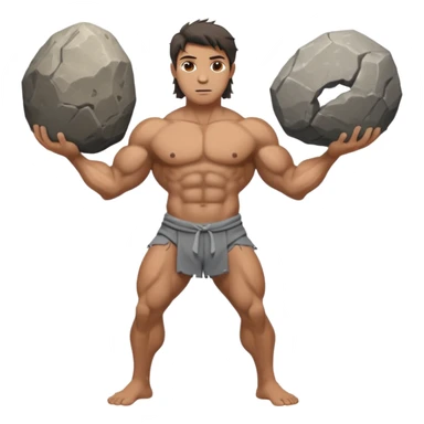 Atlas the greek god with a boulder and clothes sticker