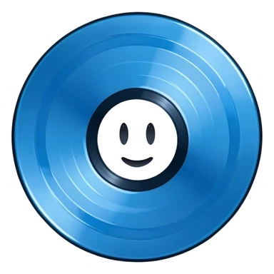 all blue Vinyl Record black inner first circle  sticker