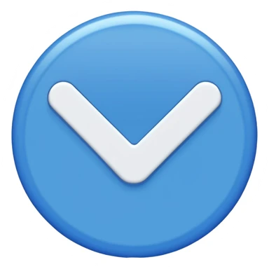 Blue circle with irregularities on it on it is boundaries and it should have a white tick no face sticker