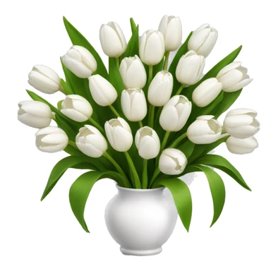White tulips bouquet  sticker