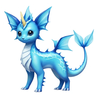Lumineon-Vaporeon-Dragonair-Fakémon-hybrid-creature (full body)  sticker