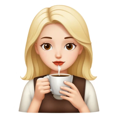 Girl word black heard driking coffe sticker