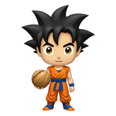 goku holding nuts sticker