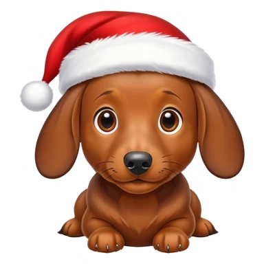 Brow Daschund on christmas  sticker