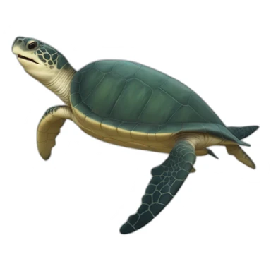 Une tortue donne la nouritture a un requin sticker