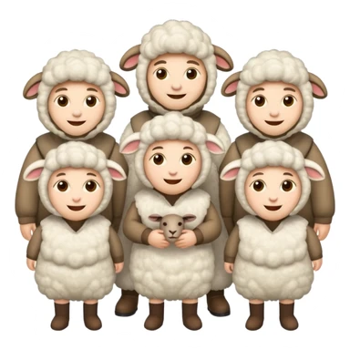 Quero 5 pessoas vestidas de ovelhas sticker