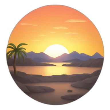 Sun setting sticker